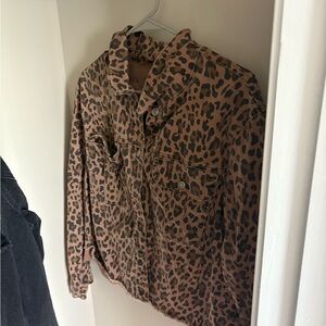 Leopard Print Jean Jacket